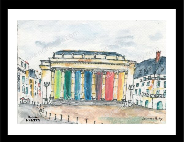Aquarelle Théâtre Graslin à Nantes par Laurence Audy