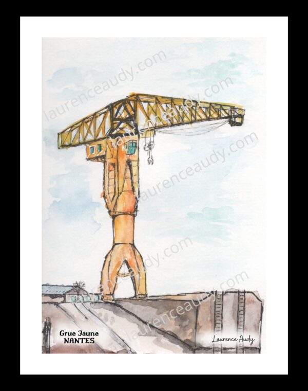 Aquarelle Grue jaune à Nantes par Laurence Audy