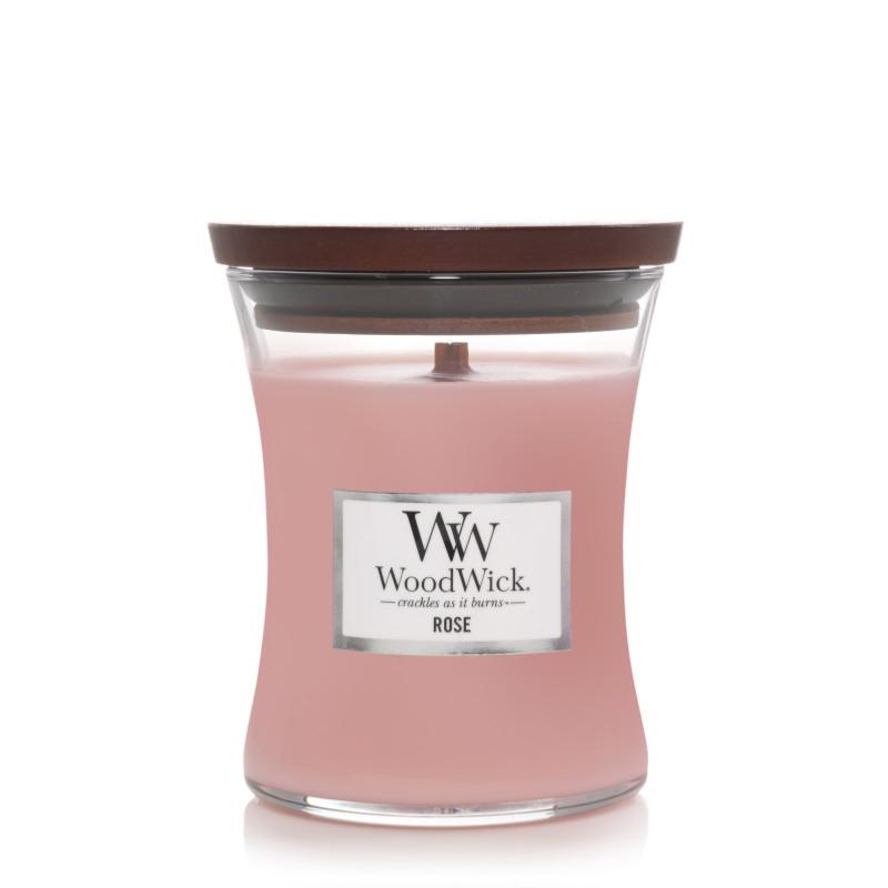 Woodwick moyenne bougie rose parfum 92068E zoom