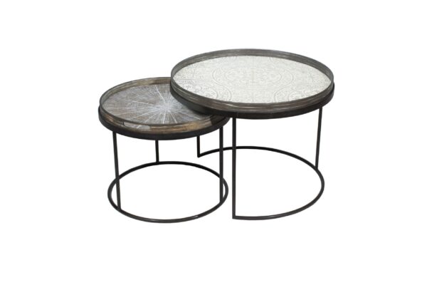 Set de tables basses pour plateau ronds S/L (plateaux non inclus) Ethnicraft