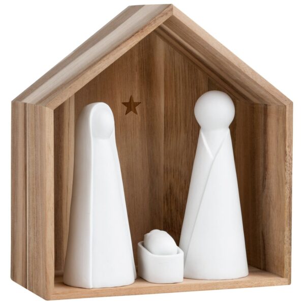 Grande crèche bois et porcelaine Räder