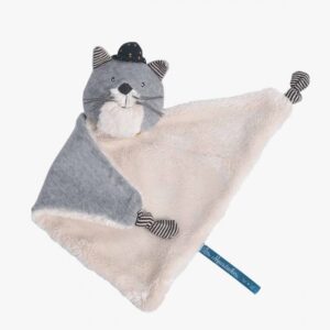 Doudou chat gris LES MOUSTACHES Moulin Roty