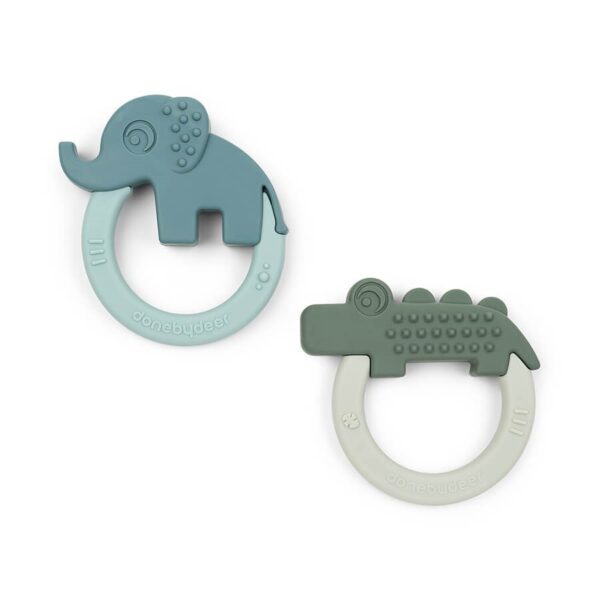 Jouets de dentition vert&bleu Done by Deer