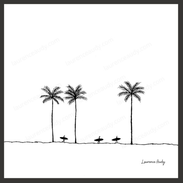 Dessin N&B Surf N°1 par Laurence Audy