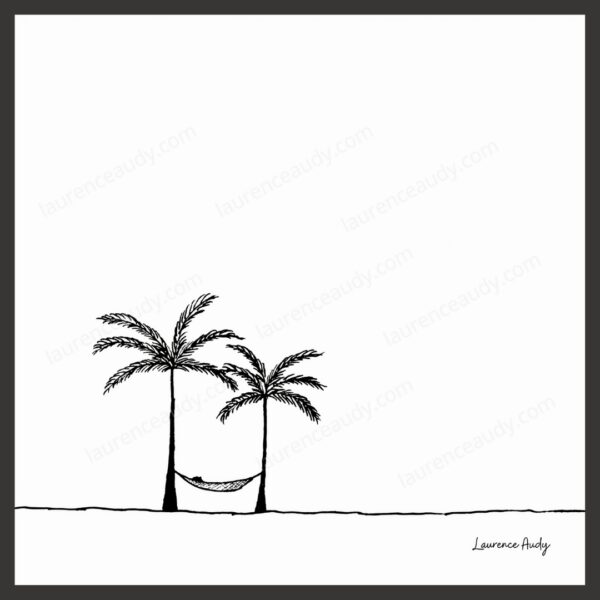 Dessin N&B Plage N°5 par Laurence Audy