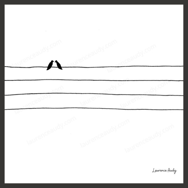 Dessin N&B Oiseaux N°6 par Laurence Audy