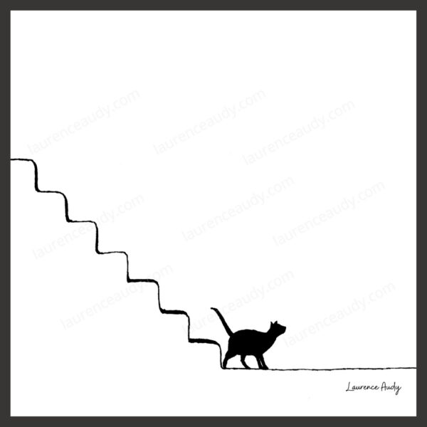 Dessin N&B Chat N°2 par Laurence Audy