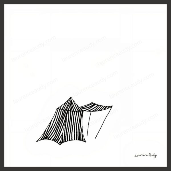 Dessin N&B Plage N°6 par Laurence Audy
