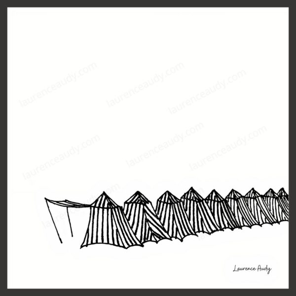 Dessin N&B Plage N°7 par Laurence Audy
