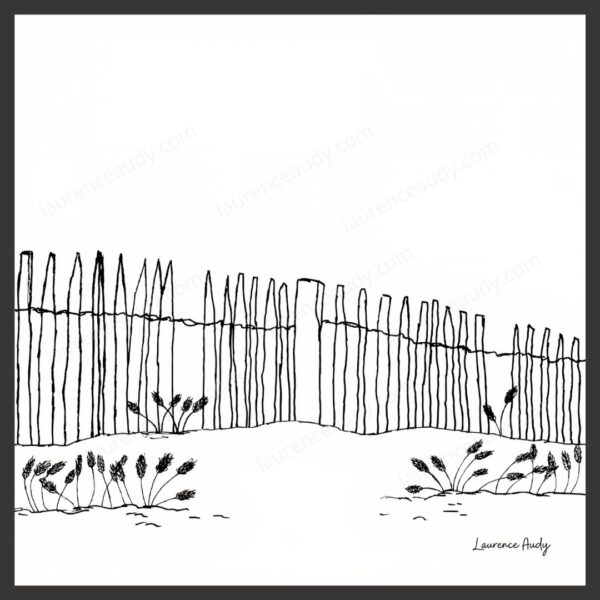 Dessin N&B Plage N°9 par Laurence Audy