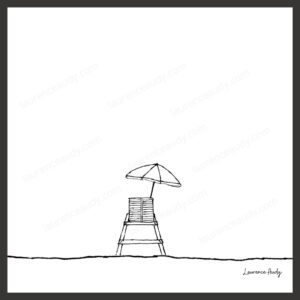 Dessin N&B Plage N°2 par Laurence Audy