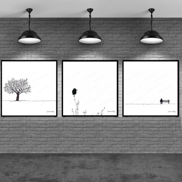 Dessin N&B Plage N°3 par Laurence Audy