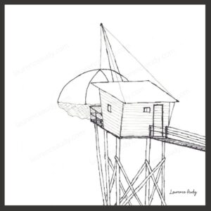 Dessin N&B Pêcherie N°1 par Laurence Audy