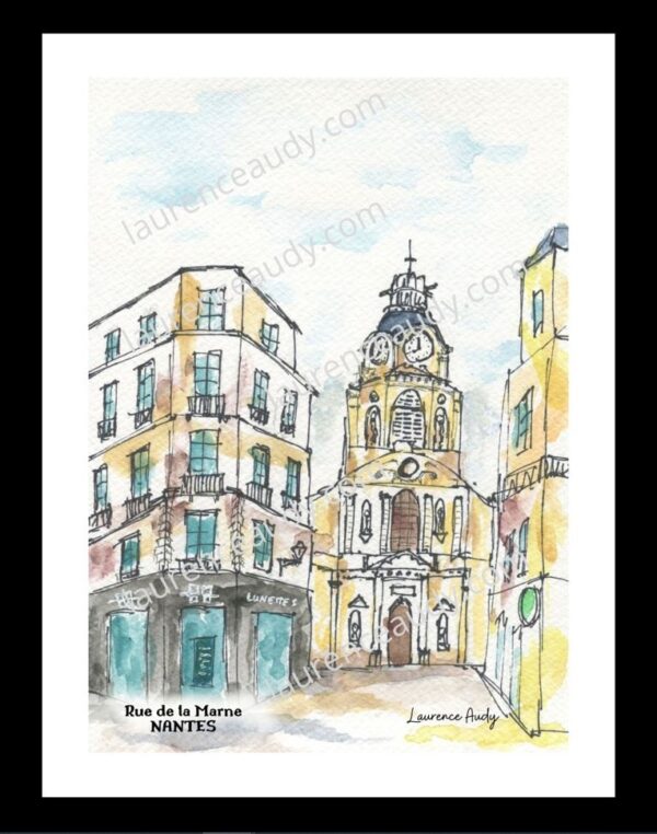 Aquarelle rue de la Marne à Nantes par Laurence Audy