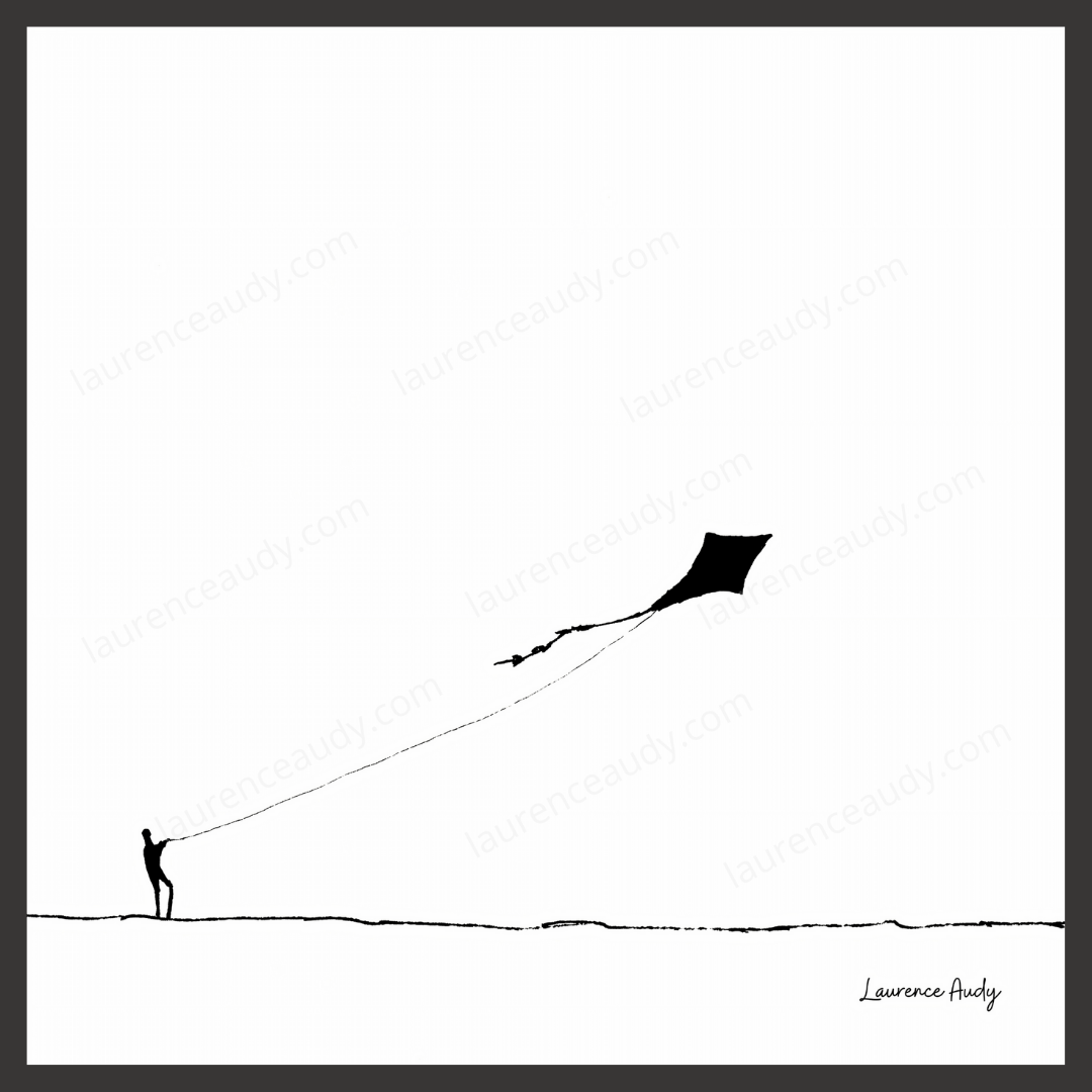 NB CERF VOLANT 01 CARRE filigrane kawaï noir