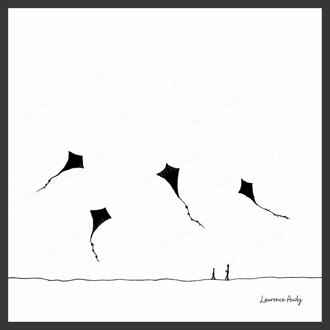 NB CERF VOLANT 02 CARRE filigrane kawaï noir NB CERF VOLANT 02 CARRE filigrane kawaï noir