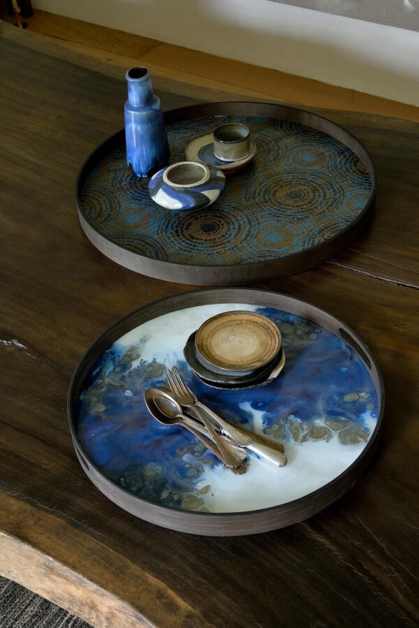 Table d'appoint blue mist organic glass S Ethnicraft