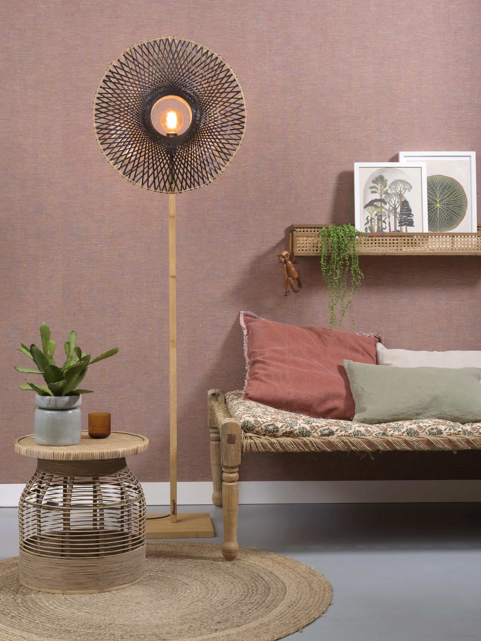 floor lamp kalimantan m vertical natural zwart goodandmojo 2