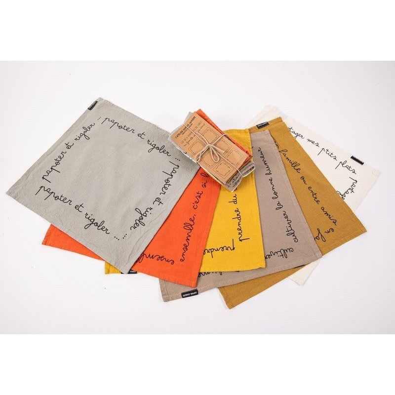 Lot De 6 Serviettes En Famille Ou Entre Amis